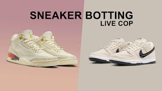 🔴 BOTTING the Jordan 3 J Balvin Sunset amp Dunk Albino Preto LIVE COP [upl. by Lisbeth]