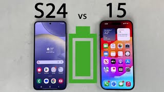 Galaxy S24 vs iPhone 15 Battery Life DRAIN Test [upl. by Selim357]