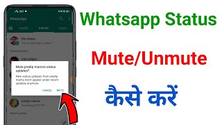 whatsapp status mute unmute kaise kare  how to mute and unmute whatsapp status [upl. by Eram795]