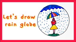 Lets Draw Rain Globe  Drawing with My Kids  Quiet [upl. by Gaspard]