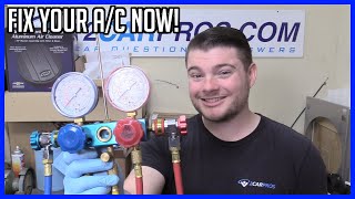 How to Vacuum Down and Recharge Your AC System  EASY [upl. by Yrekcaz]