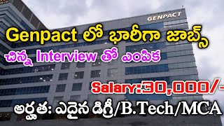 Genpact latest recruitment technical associate Jobs in Teluguwork from home Jobs [upl. by Gayel527]