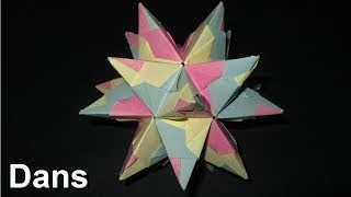 How to make an Origami Tornillo Module Great Stellated Dodecahedron [upl. by Reggie814]