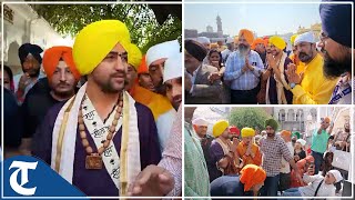 Dhirendra Krishna Shastri of Bageshwar Dham pays obeisance at Golden Temple in Amritsar [upl. by Astra]