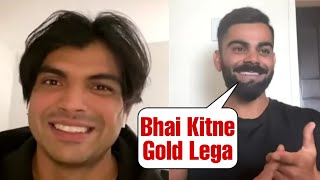 Virat And Neeraj Chopra Talk After Neeraj Chopra Gold For India [upl. by Eirlav]