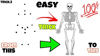 human skeleton diagram  how to draw human skeleton drawing easy [upl. by Ahseinat]