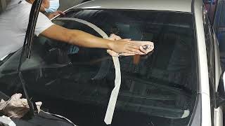 remove scratch from car glass  repair wiper scratch on car front glass DIY [upl. by Alesram]