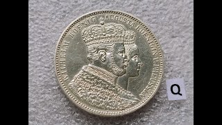 Germany Thaler 1861 Colonation Wilhelm Q [upl. by Ahsenad]