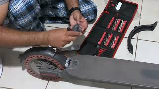 How to Replace or Change Battery  Change Mudguard  on a Crony Electric Scooter [upl. by Aluor232]