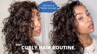 CURLY HAIR ROUTINE  HOW I ACHIEVE DEFINED CURLS amp VOLUME  TIPS AND TRICKS [upl. by Ryann]