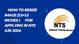 How to compress image 15×15 inchesfor Nts application form 2024 How to resize image [upl. by Nocaj]