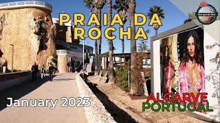 Praia da Rocha Street Walk January 2023 [upl. by Atauqal]