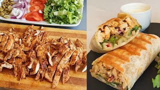 wraps Sandwichs poulet façon Kebab shawarma Dürüm [upl. by Amarette151]