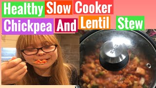 Healthy Slow Cooker Chickpea And Lentil Stew [upl. by Aikim]