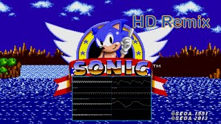 Sonic the Hedgehog  Title Screen HD remix Oscilloscope view [upl. by Airetnahs]