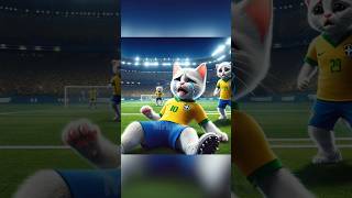 Kitten breaks leg while playing football cat kitten cutecat catshorts catlover smartcat cute [upl. by Halfdan]