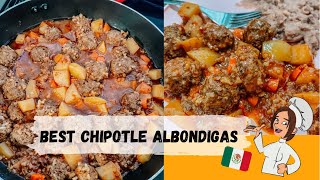 ALBONDIGAS EN CHIPOTLE RECIPE  Fast and Easy Mexican Recipe [upl. by Shermie]