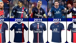 Evolution PARIS SAINTGERMAIN Jersey Home and Away 20002024 [upl. by Aisatan297]