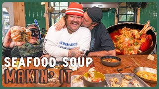 Brad amp Matty Matheson The Bear Make Seafood Soup  Makin It  Brad Leone [upl. by Bui]