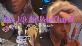 DIY 613 26 inch Frontal Wig To Sliver Lavender 💜👻 Halloween Edition 🤍 [upl. by Thrift703]