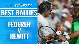 Roger Federer v Lleyton Hewitt Greatest ATP Rallies [upl. by Alleras]