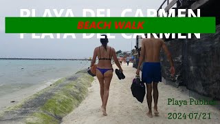 Playa Del Carmen Beach Walk 2024 [upl. by Llewen67]