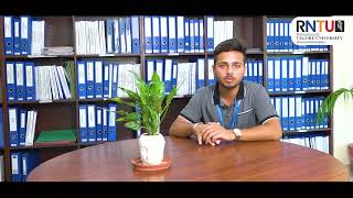 RNTU Student Testimonial  Shudhank Pandey BBA student [upl. by Ettenoj]