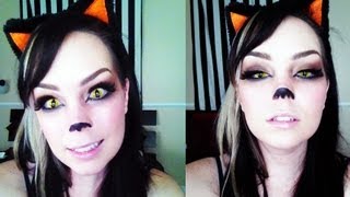 Cute Kitty Halloween Makeup Tutorial [upl. by Nomyad213]