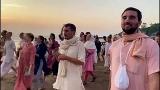 Govind Bolo Hari Gopal Bolo☀️Hare Krishna Hare Rama Devotees☀️Arambol Beach Goa [upl. by Llekcor]