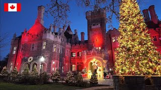 Christmas at the Castle in Toronto Casa Loma Holiday Lights🎄Christmas Walking Tour [upl. by Nosreip]