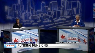 Funding Chicagos pension obligations Chicago mayoral debate [upl. by Anuala]