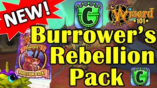 Wizard101  We Spent 20000 Crowns On Burrowers Rebellion Packs [upl. by Atsyrt809]