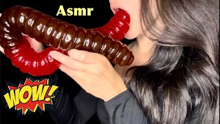 Asmr Eating World’s Largest Gummy Worm [upl. by Gemina546]