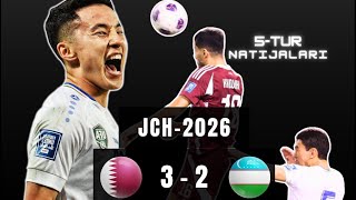 Qatar  Ozbekiston 32 uchrashuvidagi maglubiyat uchun kim aybdor  JCH2026 5tur natijalari [upl. by Reisch]