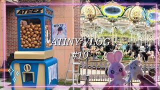 에이티니 로그  ATINY VLOG 에이티즈 컴백 프로모션 가챠 뽑기 • 비 오는 날 롯데월드  ATEEZ COMEBACK Gacha • LOTTE WORLD [upl. by Ecyle]