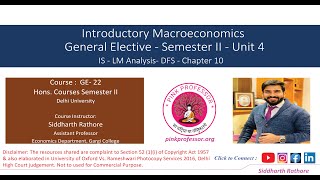 Macroeconomics  IS LM Analysis  Class 3  DFS  Ch 10 [upl. by Mcwherter961]