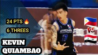 Kevin Quiambao Highlights 24 Pts🔥 6 Threes  Strong Group PH vs Al Wahda Syria kevinquiambao sga [upl. by Tyrus]