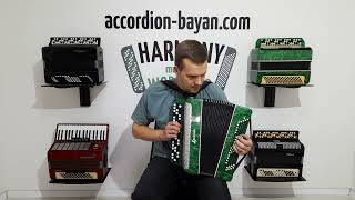 Kreminne Chromatic Button Accordion made in Ukraine Folk Bayan Standard B System Stradella [upl. by Hewitt]