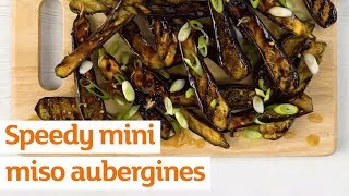 Speedy mini miso aubergines  Recipe  Sainsburys [upl. by Homere844]