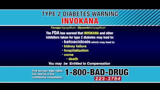 Pulaski Law Firm Invokana  FDA Diabetes Warning 1800BadDrug [upl. by Ruthie]