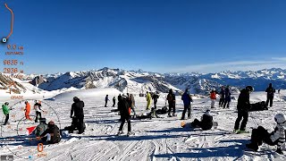 4K Skiing Glacier 3000 Diablerets New Years Eve Part 22 Crowded Vaud Switzerland GoPro HERO10 [upl. by Eeniffar38]