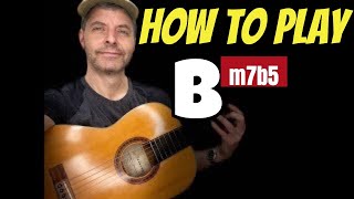 How to play Bm7b5 B half Diminished chord on guitar Lesson  Tutorial [upl. by Naihr404]