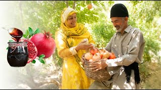 A Day and Night Picking Pomegranates and making Molasses in the Garden  RobeAnar [upl. by Sevart]