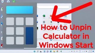 How to Unpin Calculator in Windows Start [upl. by Gitt]