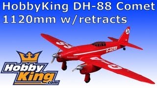 HobbyKing DH88 Comet 1120mm wretracts UNBOXING SETUP FLIGHTS [upl. by Adler]