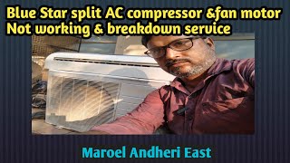 Blue Star split AC compressor amp motor not working marol Andheri East [upl. by Ybrad735]