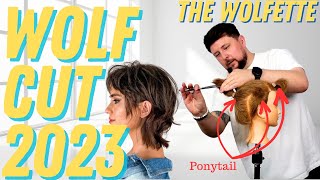 The WOLFette haircut in 5 minutes summer trend how to tutorial new wolf cut 2023 [upl. by Reinhart3]