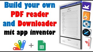 PDF Reader and Downloader from google drive using Mit app inventor in app script and google sheet [upl. by Pinckney]