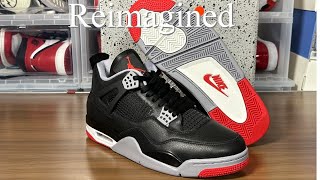 Jordan 4 Bred Reimagined Review 3rd Party [upl. by Yuhas]