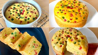 Eggless vanilla sponge cake recipeTuttifrutti cake No Condensed Milk  No Oven  No Milk Powder [upl. by Ernest]